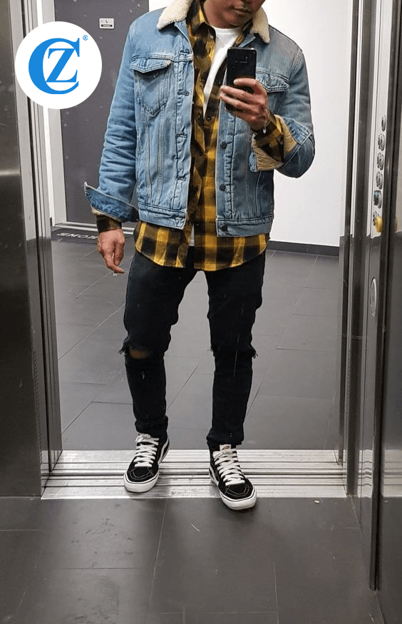 Phối Đồ Với Denim Jacket Nam với Flannel