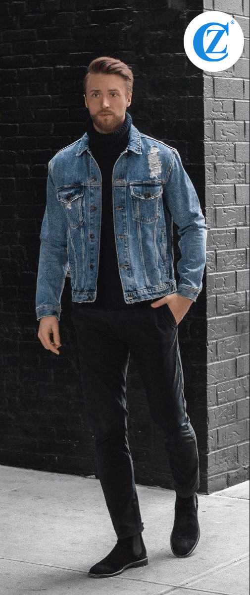 Phối Đồ Với Denim Jacket Nam với Áo Len